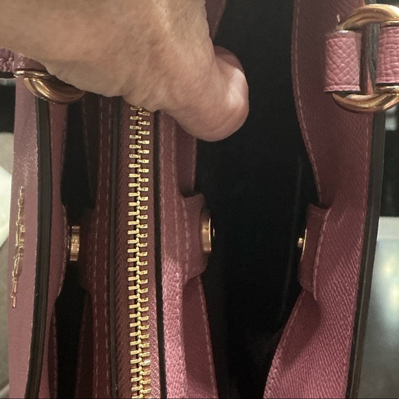 Coach Metallic Mauve Leather Satchel